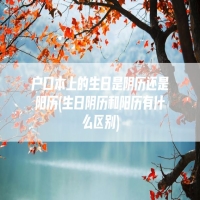 户口本上的生日是阴历还是阳历(生日阴历和阳历有什么区别)