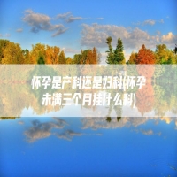 怀孕是产科还是妇科(怀孕未满三个月挂什么科)